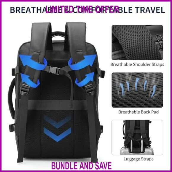 Expandable Carry-On Backpack with USB Port, Flight Approved, 18.9\